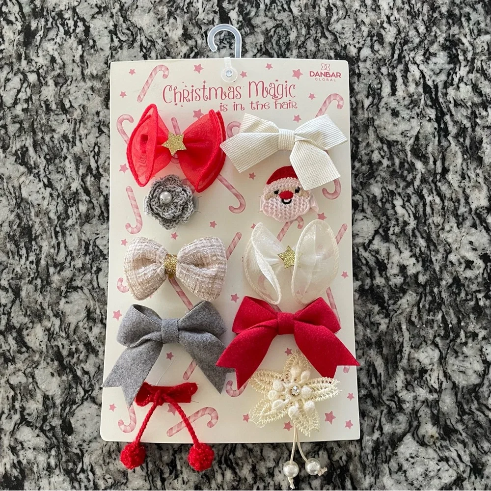 New Christmas Magic Is In The Hair Assorted Christmas Bows and Barrettes